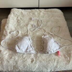 Victoria's Secret White Lace Swim Bikini Top
